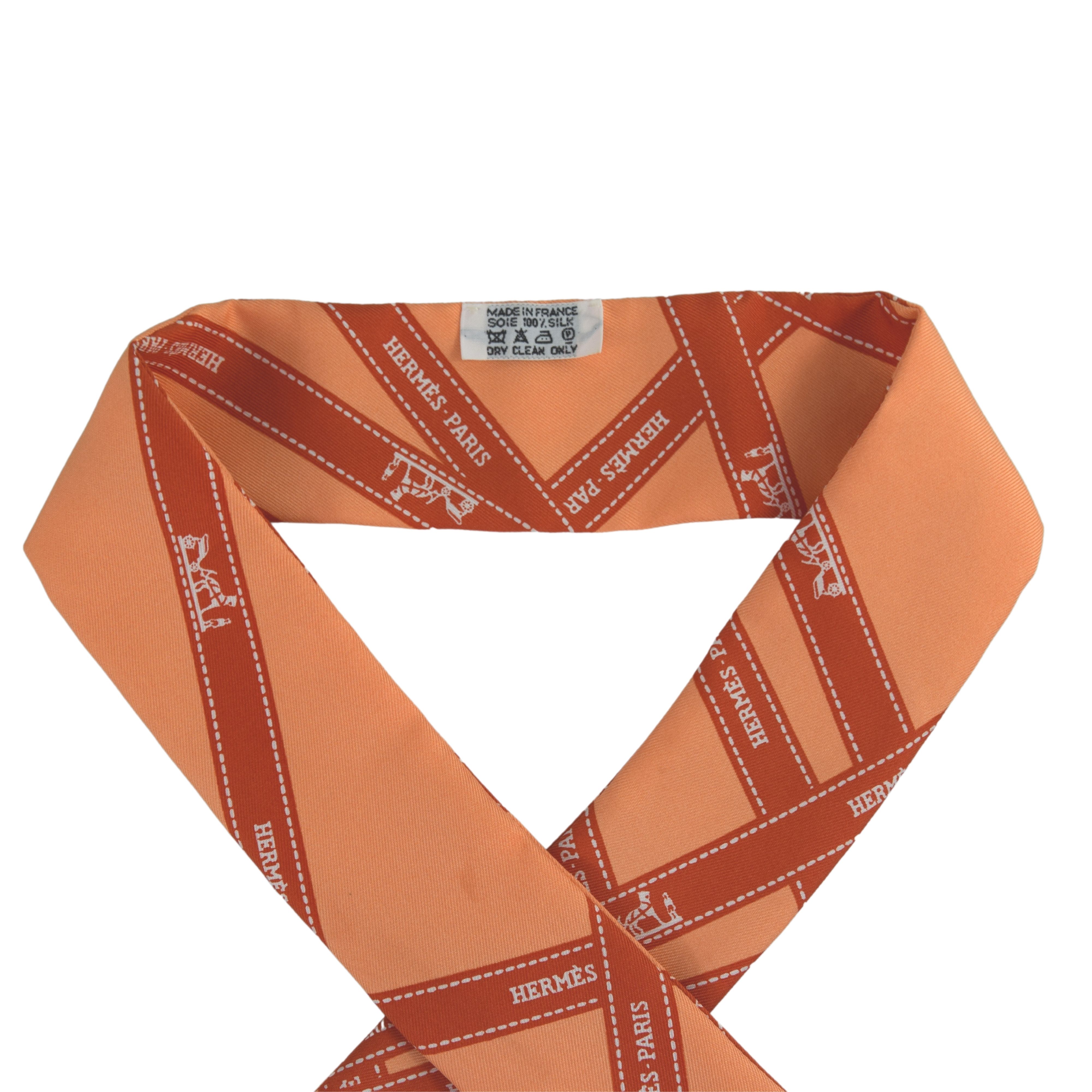 Hermès Twilly mit Geschenkband Print Orange