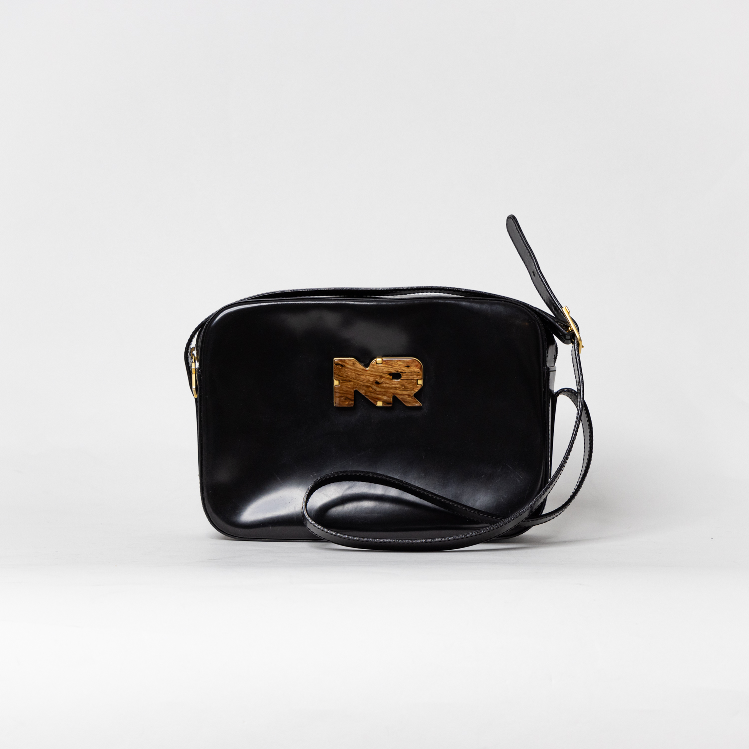 Nina Ricci Camera Bag Box Bag Black with NC
