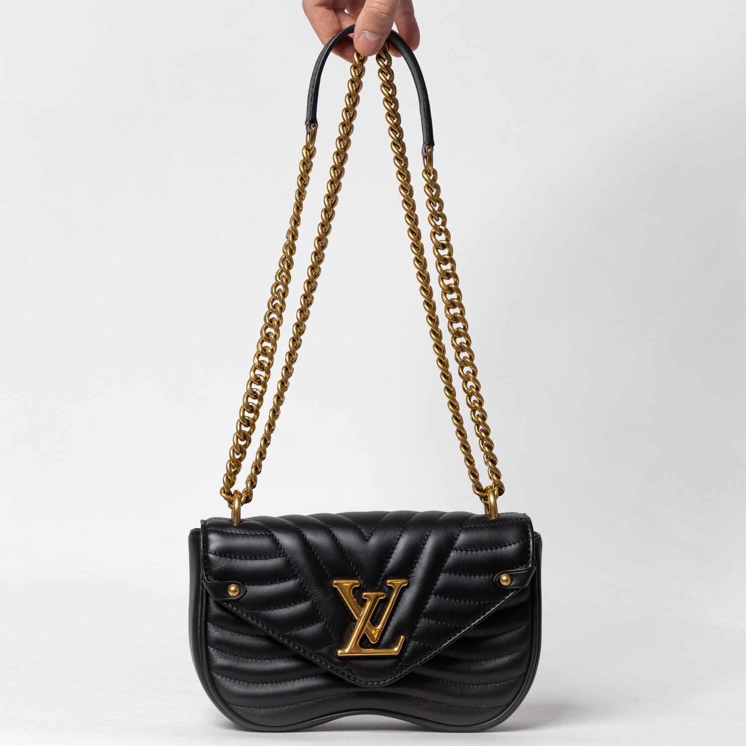 Louis Vuitton New Wave Small Schwarz mit Griff und Kette
