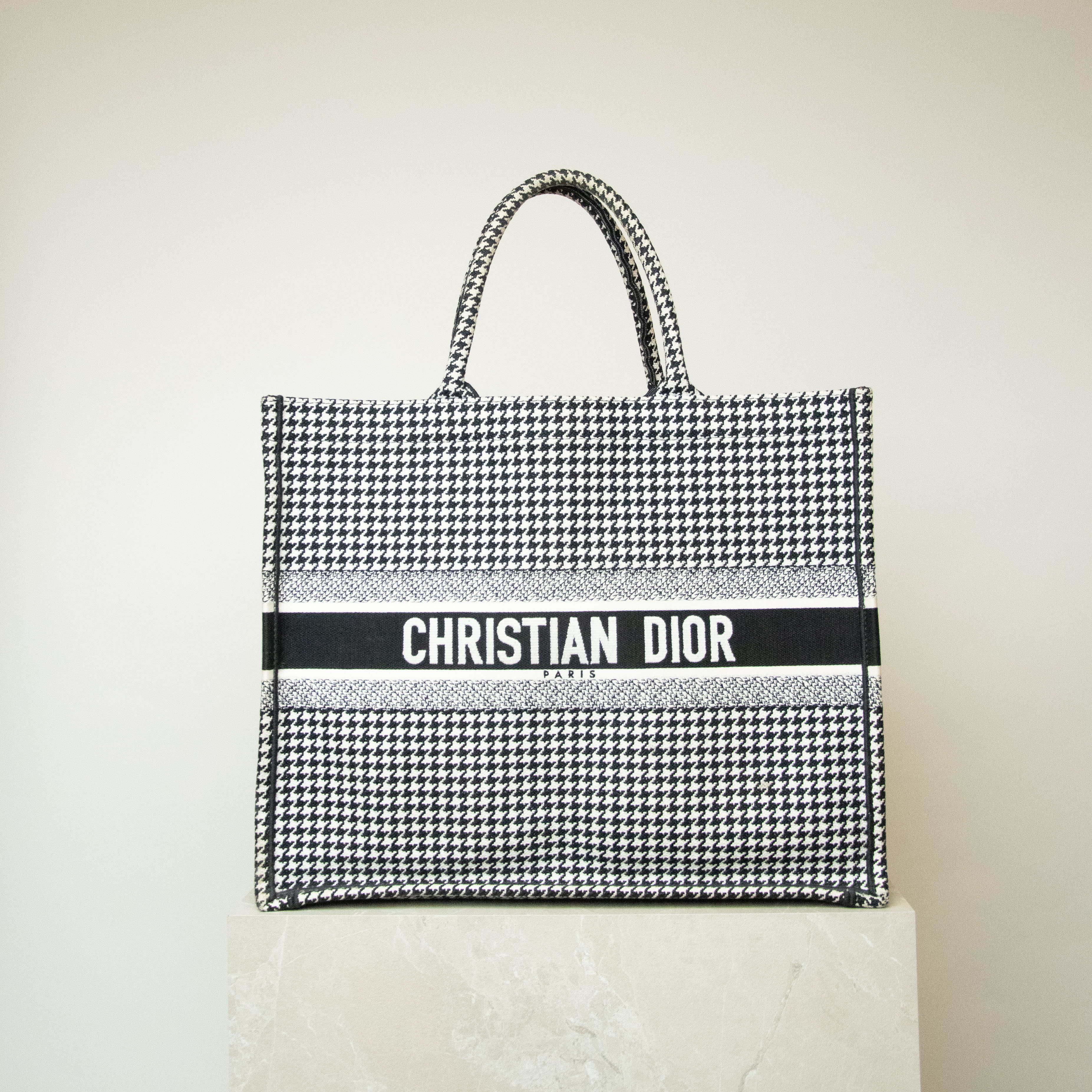 Christian Dior Jacquard Book Tote Shopper Shopping Bag Large