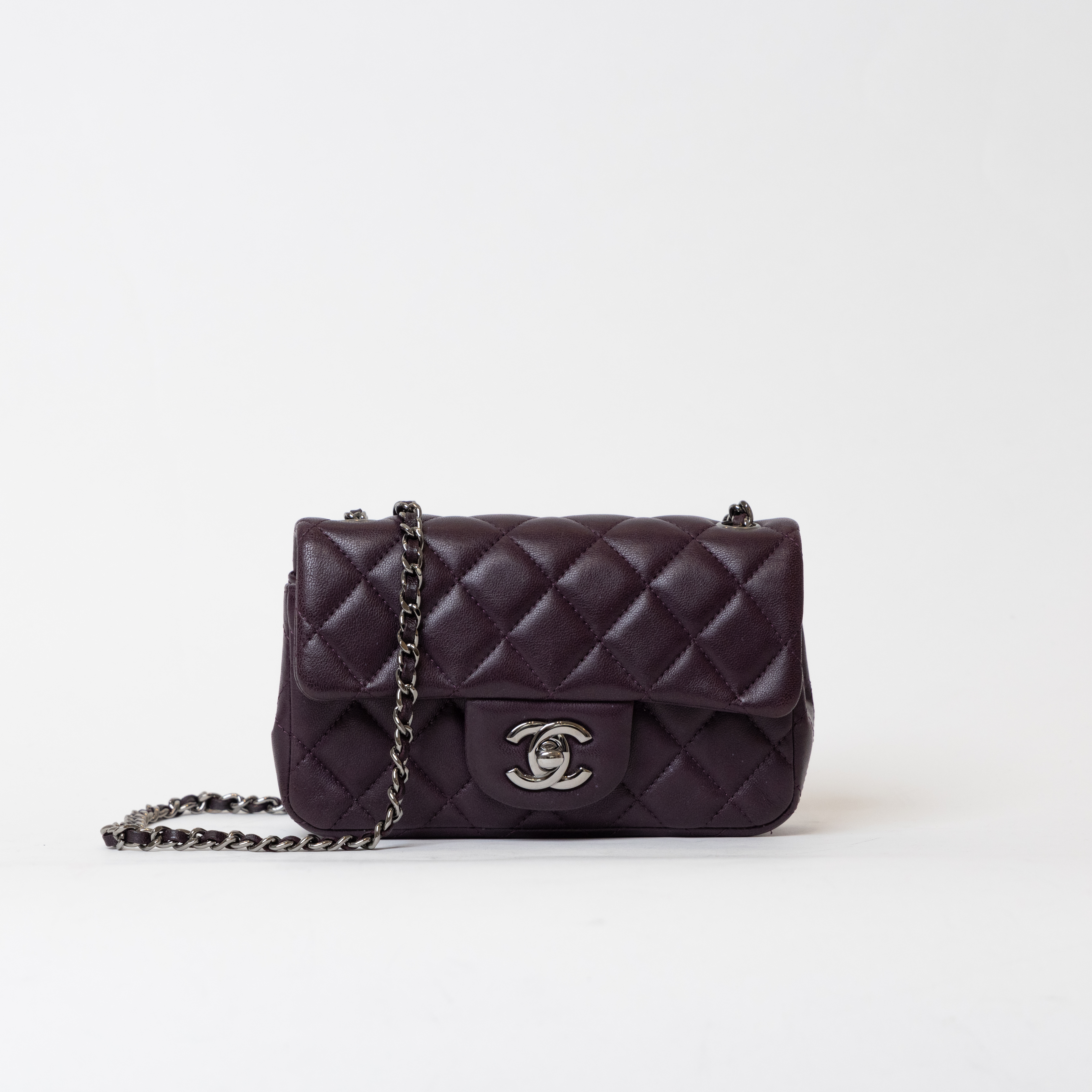 Chanel Timeless Small Single Flap Bag Purple with Ruthenium Hardware