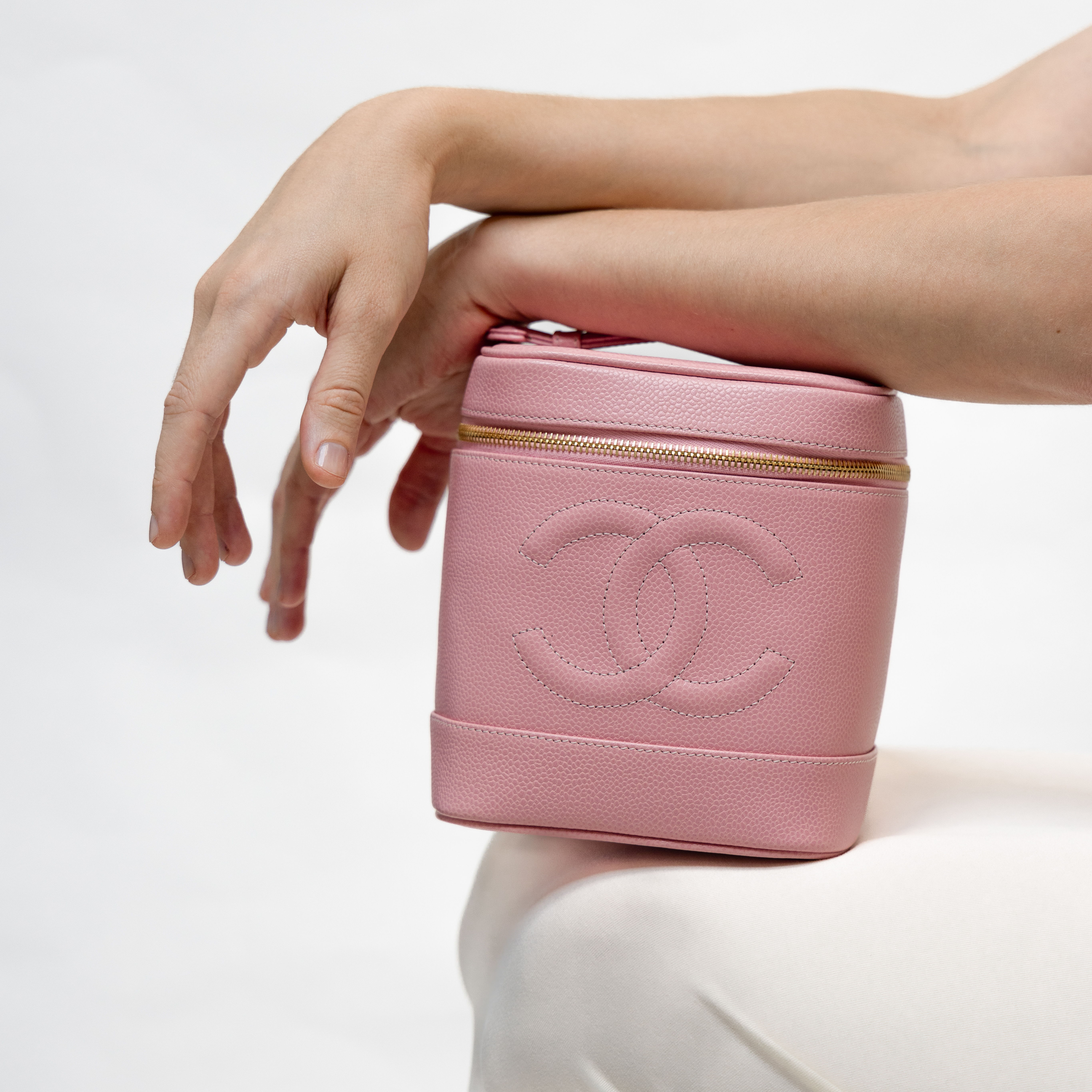 Chanel Vanity Tasche Kosmetiktasche Caviar Rosa Pink
