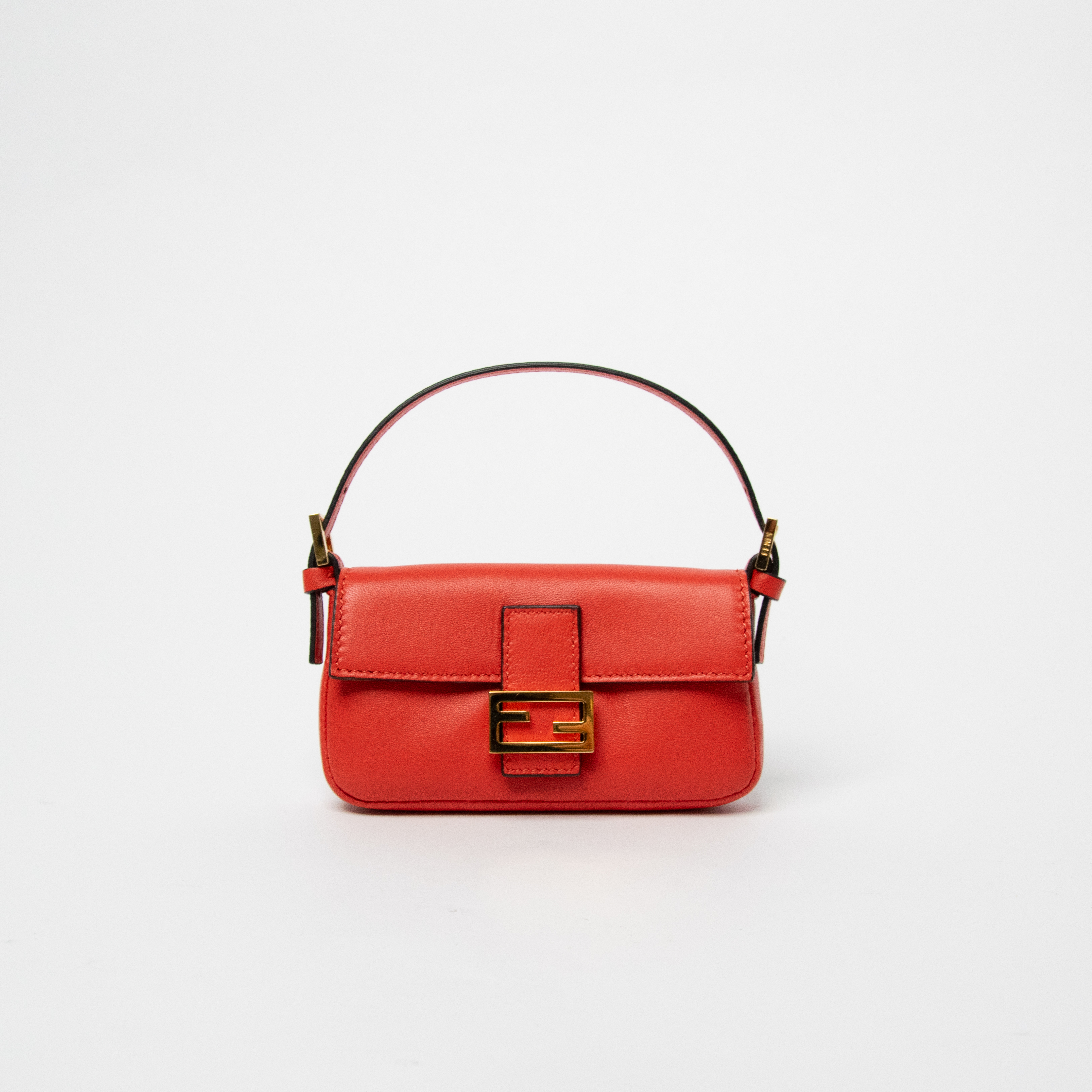 Fendi Nano Baguette bag in red leather