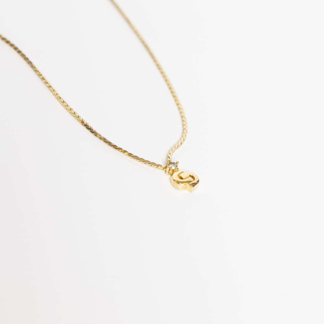 Dior CD Logo Halskette mit Strasstein Gold