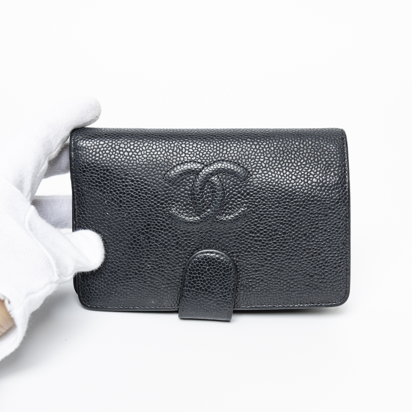 Chanel Coco Mark Caviar Portemonnaie Schwarz