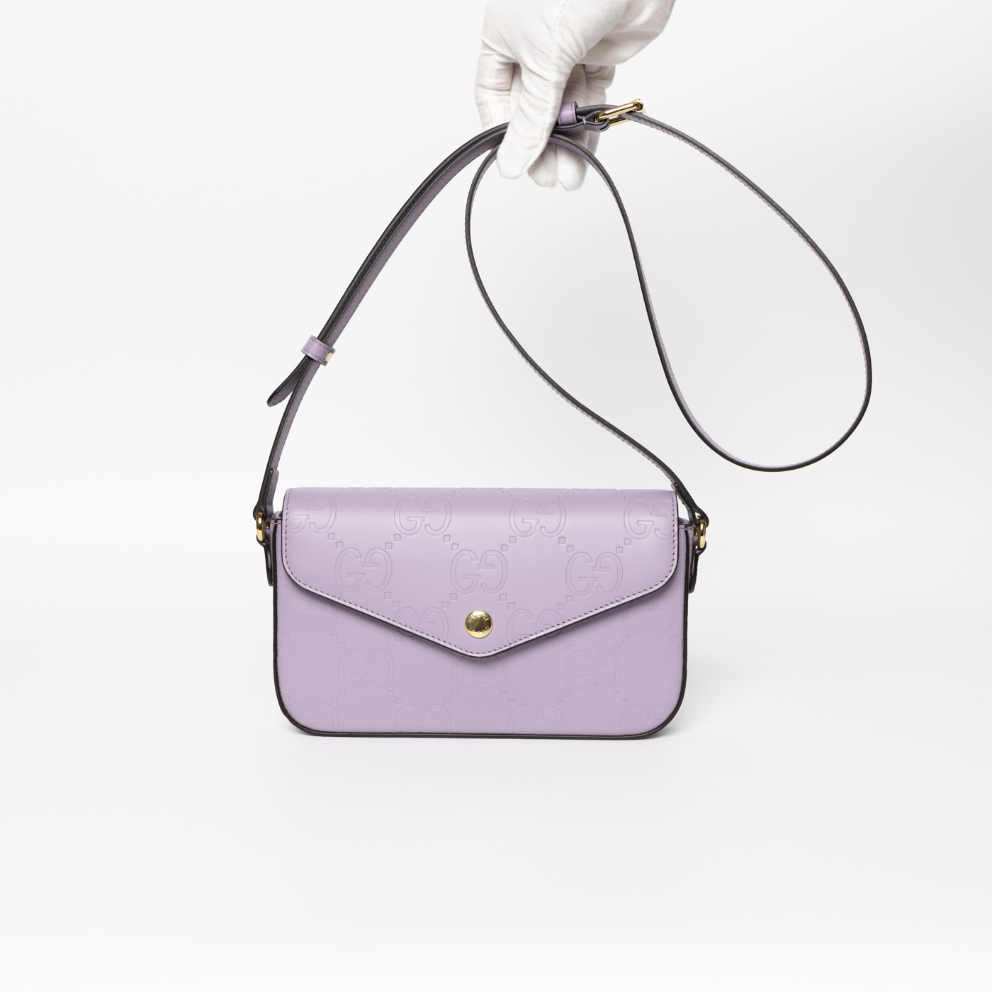 Gucci Gucci GG Super Mini Leder Schultertasche Lila – the luxury