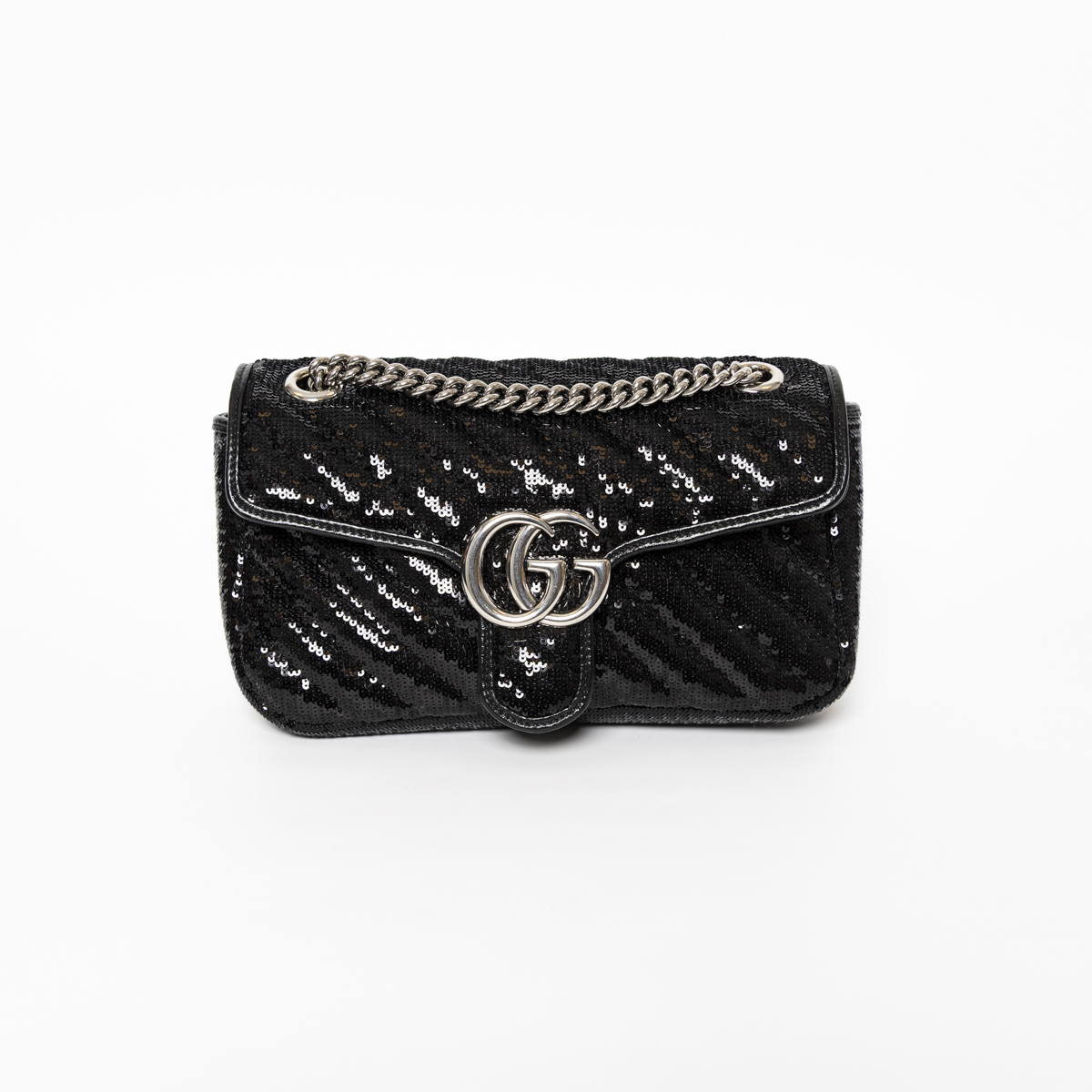 Gucci Marmont Pailietten Tasche Schwarz – the luxury cabinet