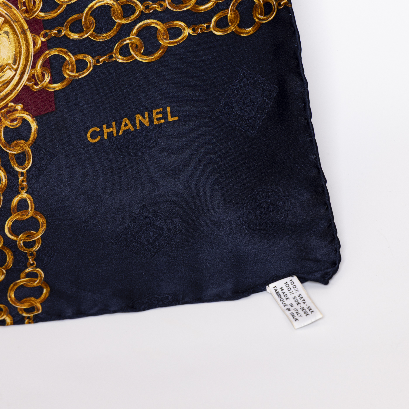 Foulard Carré Vintage En Soie 100% - Dimensions 85 X 85 Cm - Bleu - Occasion Très Bon état