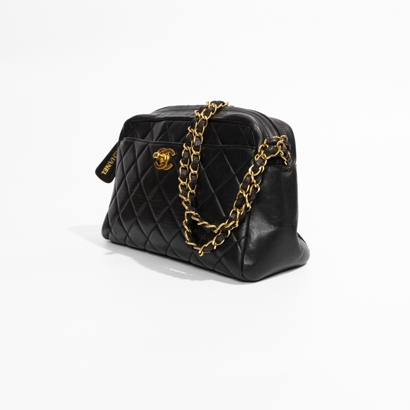 Chanel Camera Tasche Lambskin Schwarz mit goldener Hardware