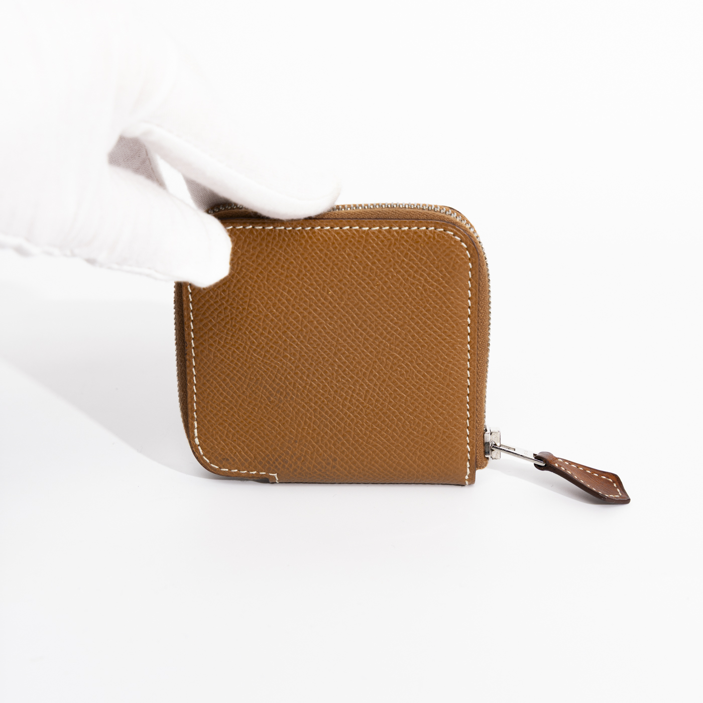 Hermès Azap Compact Mini-Geldbörse  Epsom In Gold Mit Silberner Hardware