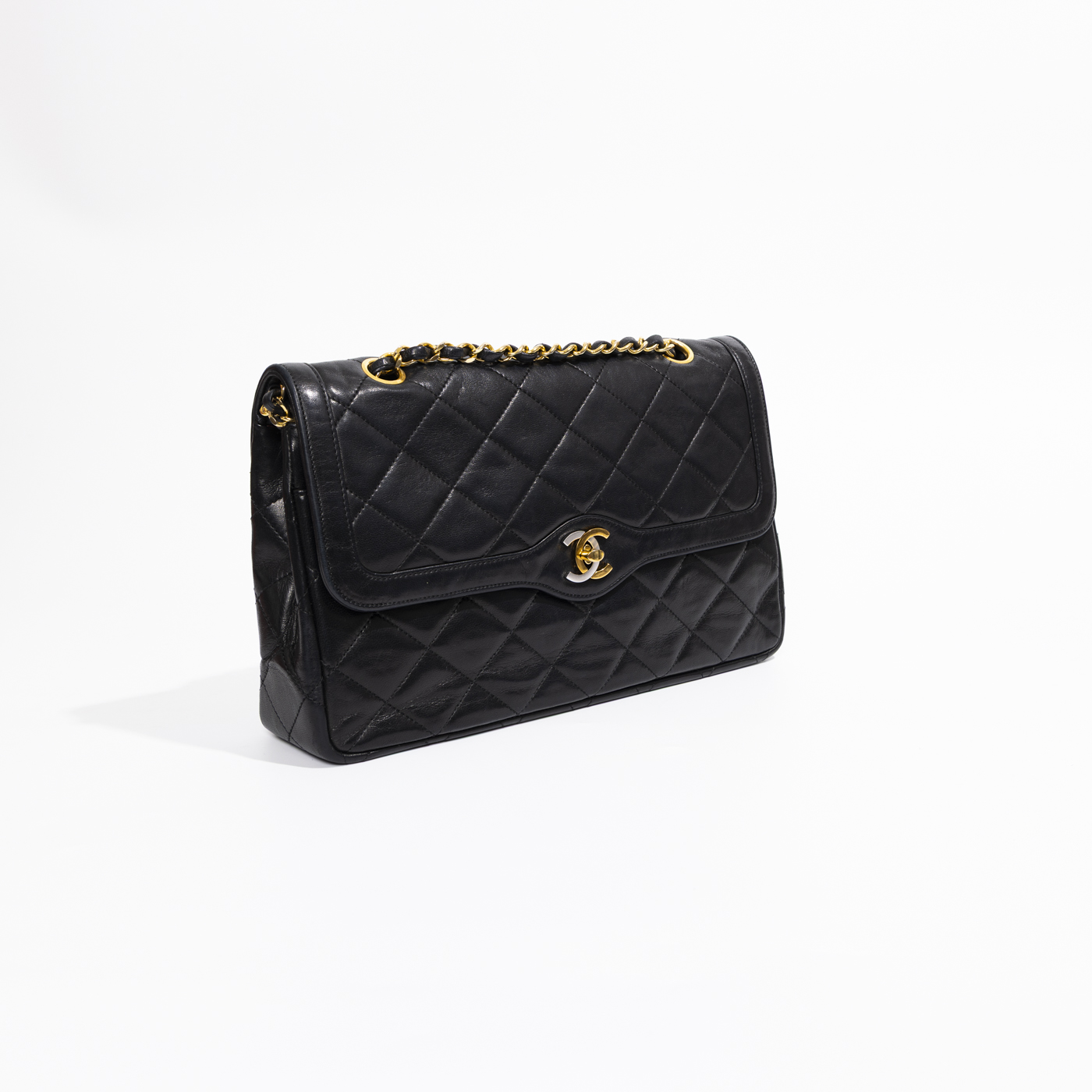 Chanel Double Flap Bicolor Tasche Schwarz Lambskin 1247450