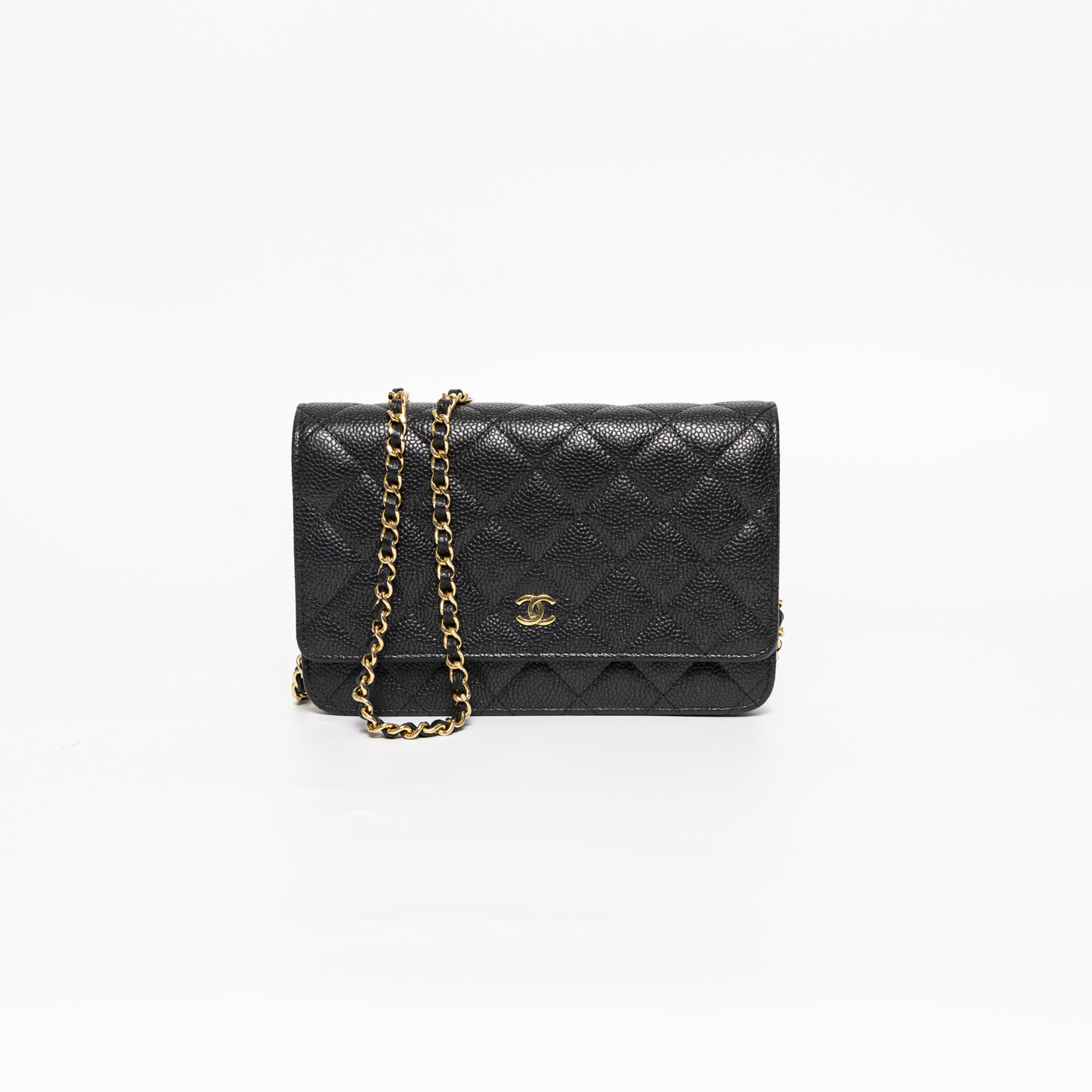 Chanel Wallet on Chain Classic Schwarz Caviar mit goldener Hardware