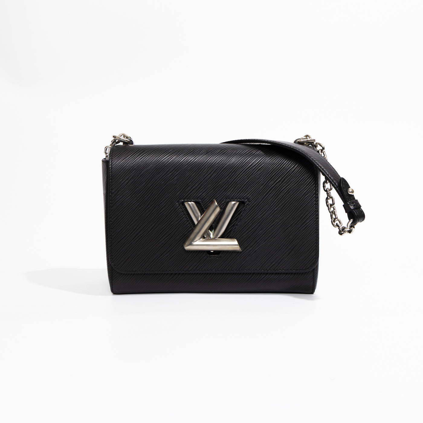 Louis Vuitton Twist Epi Leder Handtasche Schwarz Mit Silberner Hardware