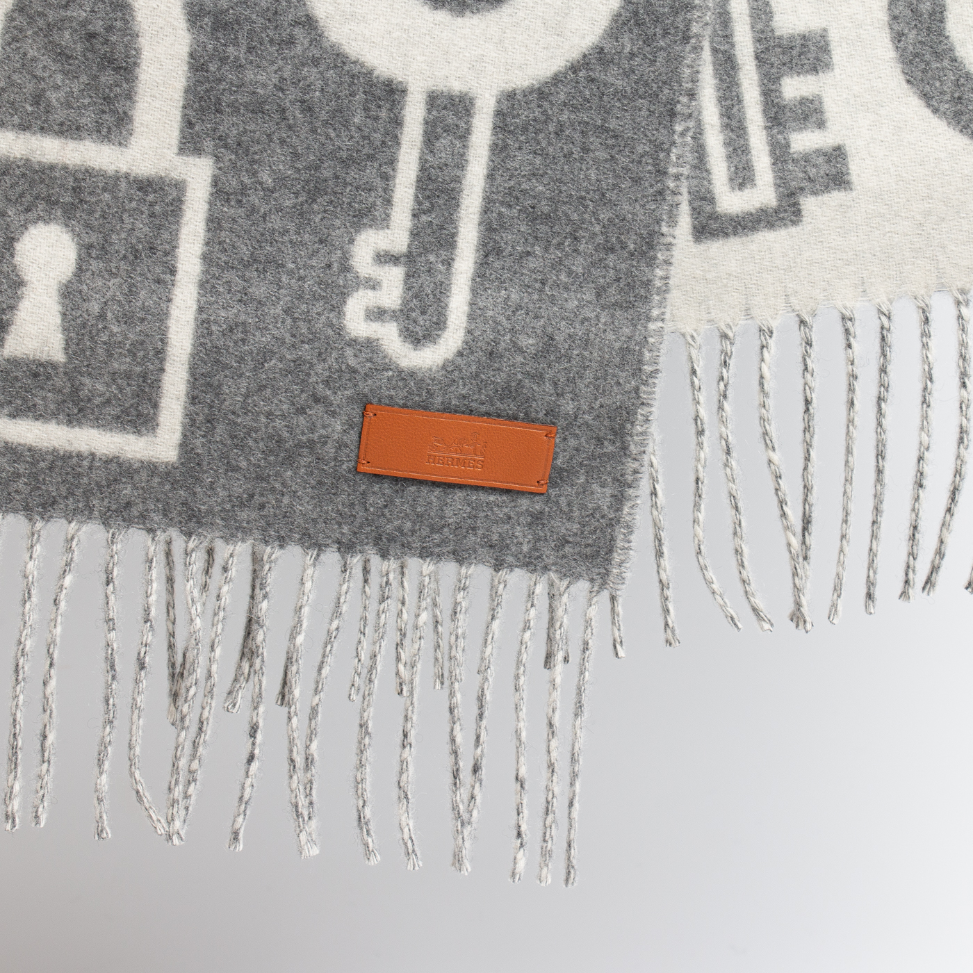 Hermès Schal Kaschmir Grau Les Cles