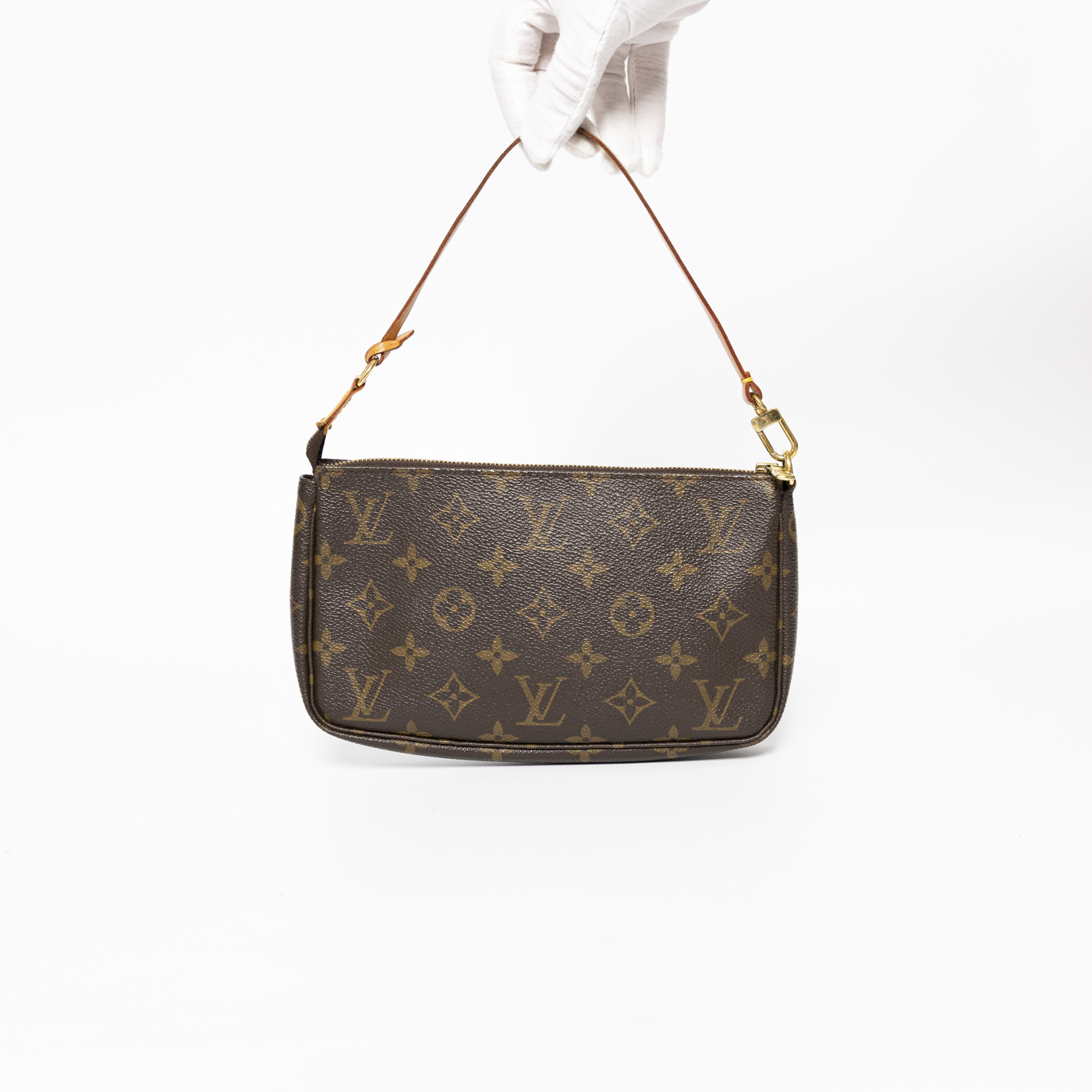 Louis Vuitton Monogram Pochette Accessoire In Braun Mit Goldfarbener Hardware VI0012