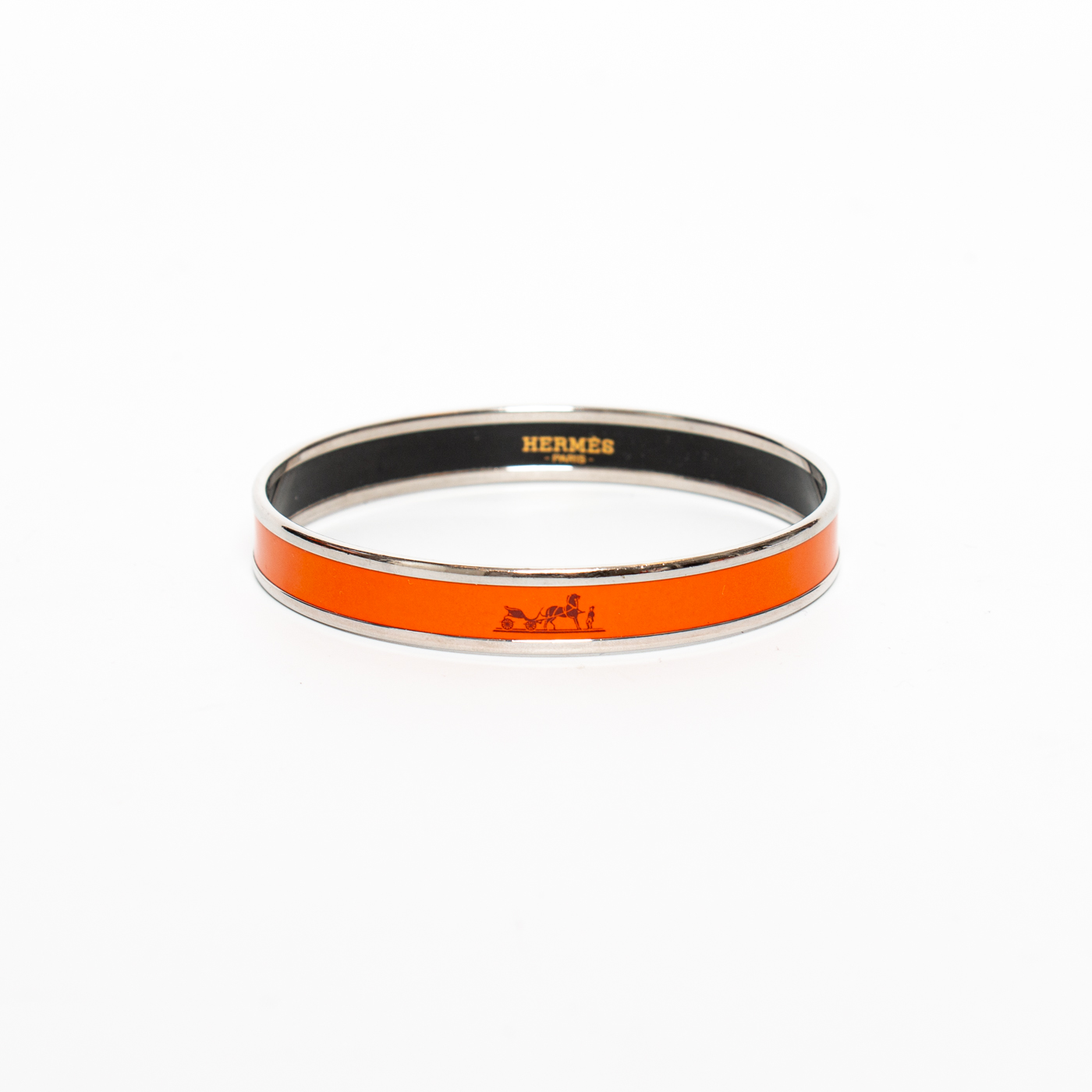 Hermès Bangle Armreif in Orange Schwarz Schmal